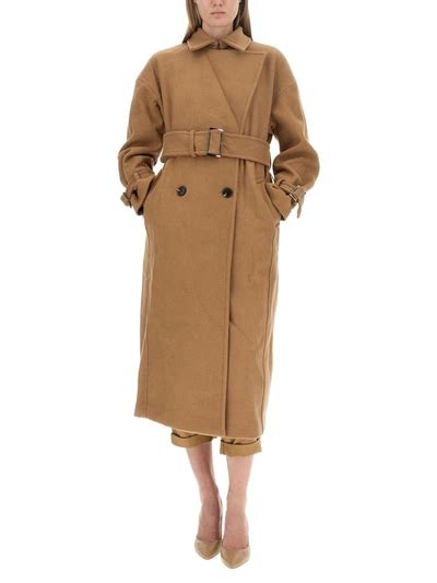 michael kors camel brown wool blend trench coat|Women's Brown Jackets and Coats .